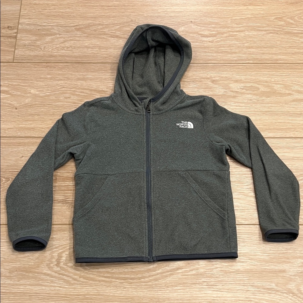 The North Face Kids micro fleece zip up hoodie 6T, gray